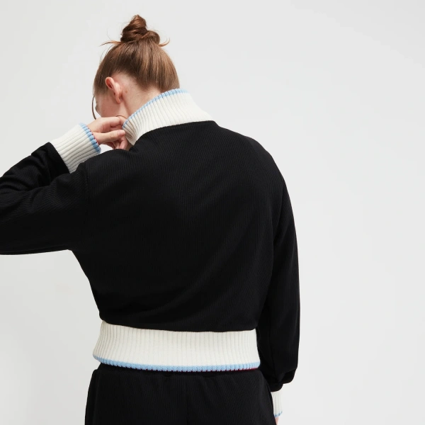 630506-011 Куртка трикотажная для женщин Джемпер на молнии Patsy Track Top, черный 630506-011 купить в интернет-магазине спортивной одежды в Череповце